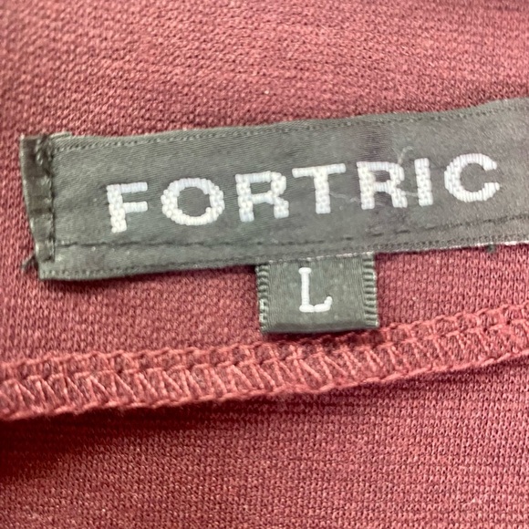 Fortric Women’s Knit Sheath Dress L Burgundy Pink Knee Length 3/4 Sleeves - Picture 10 of 11